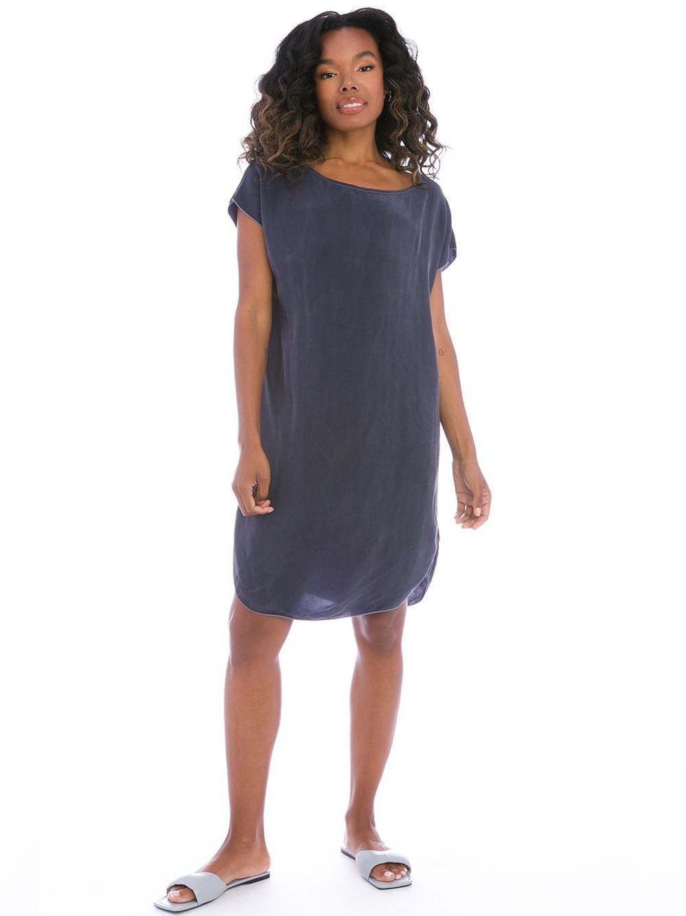 Hard Tail Forever Sz S Black (Dusk) Cap-Sleeve Tunic Mini Dress